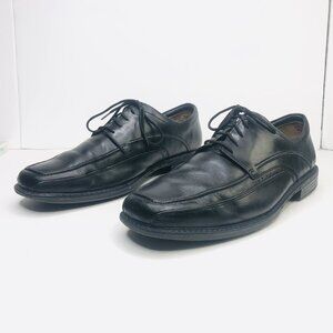 Clark Unstructured Black Leather Mens Shoes 12W Wedding Career Business Formal